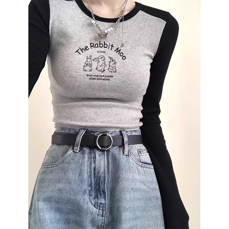 Slim-fitting bottoming shirt for women, 2023 early autumn new style, age-reducing, beautiful and stylish small top, raglan long-sleeved knitted