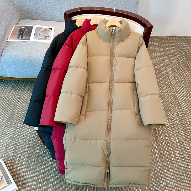 oversize bread coat, down cotton coat, women's winter coat, mid-length thick cotton coat, 2023 new trend