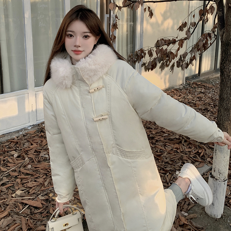Real shot!  Women's mid-length cotton coat 2023 new fashion Korean style design winter thickening over the knee