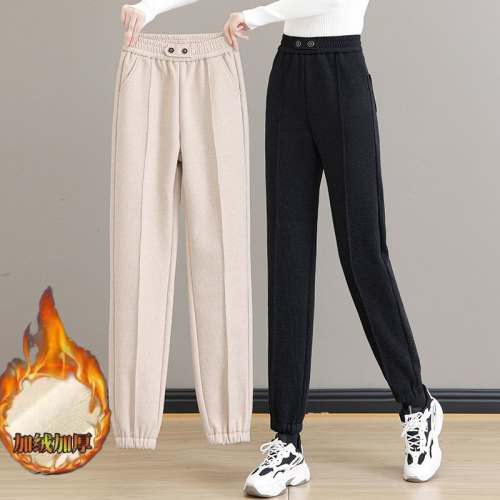 Pure cotton Huamian #Fleet thickened harem pants for women autumn and winter  new sports leggings