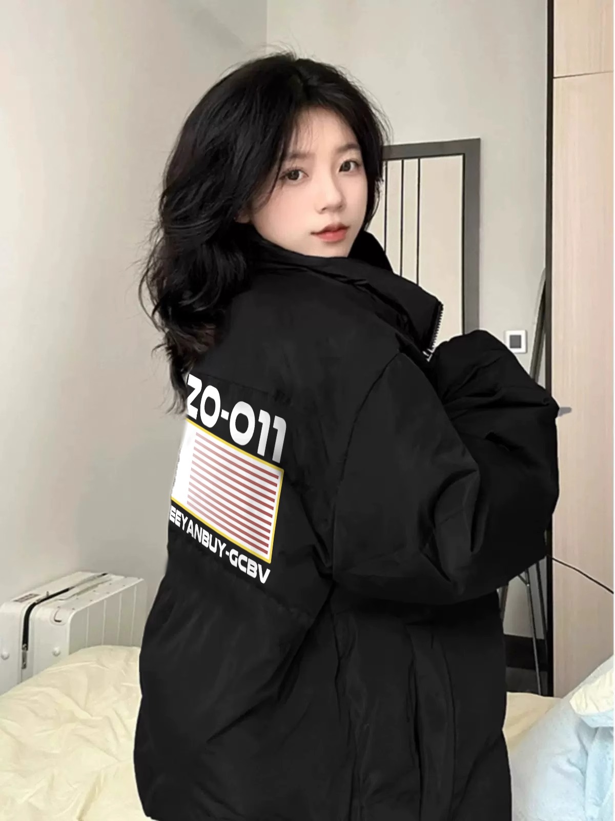 Hand-stuffed cotton padded jacket winter new loose thickened cotton coat printed coat for women