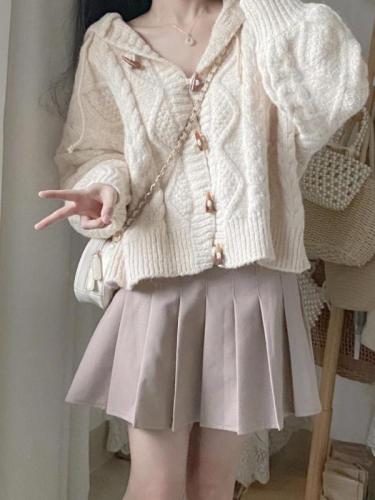 秋冬奶系穿搭奶糯风小个子学院风奶fufu减龄毛衣搭配裙子两件套装