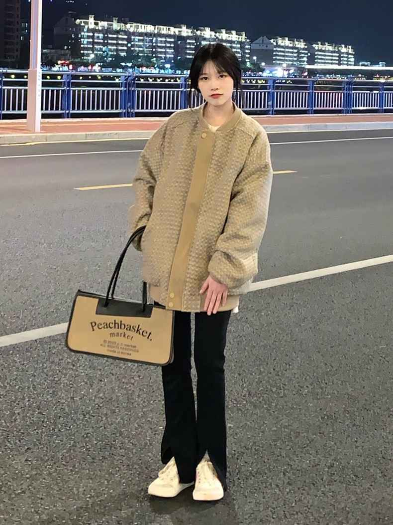 Design niche bf lazy style loose student jacket Xiaoxiang style baseball uniform for women in autumn
