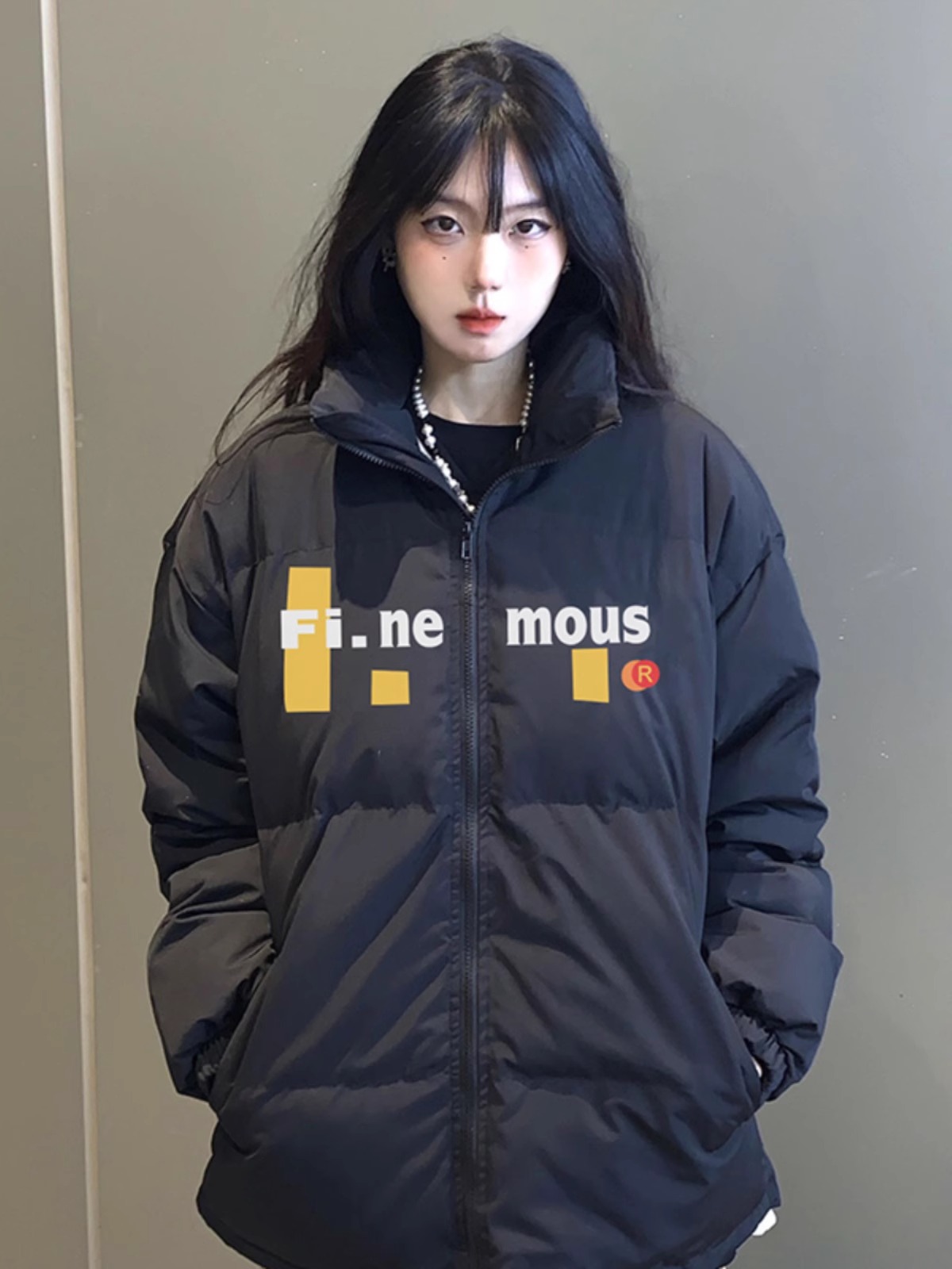 Hand-stuffed cotton padded jacket winter new loose thickened cotton coat printed coat for women