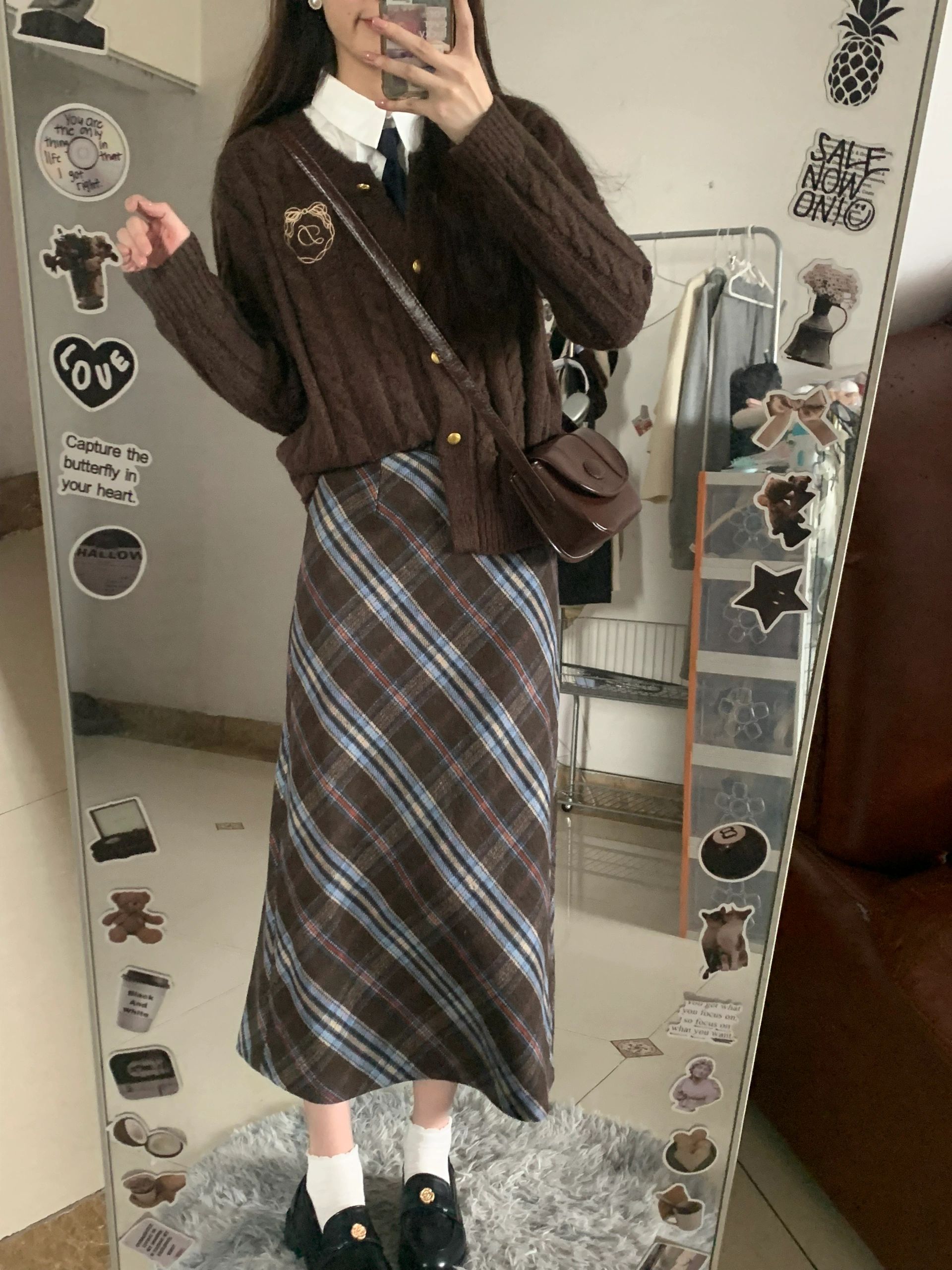 美拉德毛衣女秋冬新款顯瘦百搭韓系別致洋氣針織開衫上衣設計感