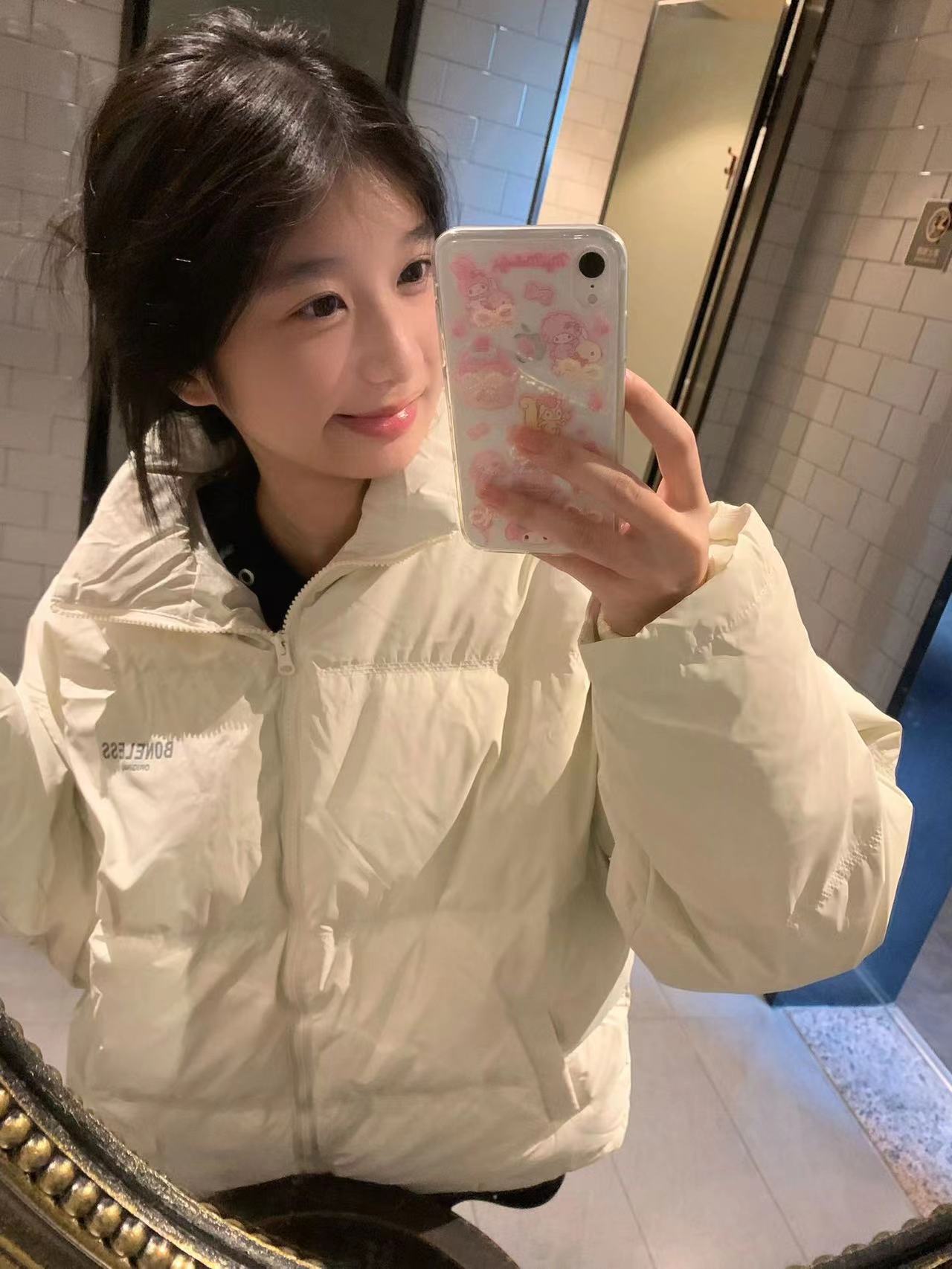 Hand-stuffed cotton padded jacket winter new loose thickened cotton coat printed coat for women