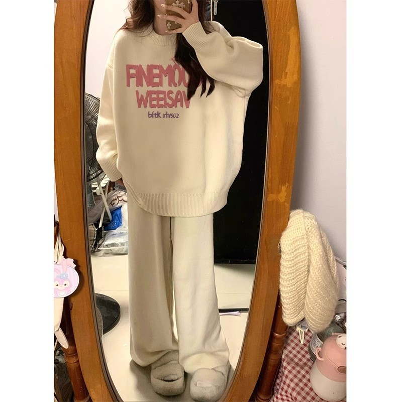 奶fufu毛衣女秋冬潮牌美式正肩軟糯慵懶風小眾別致2023新款上衣服
