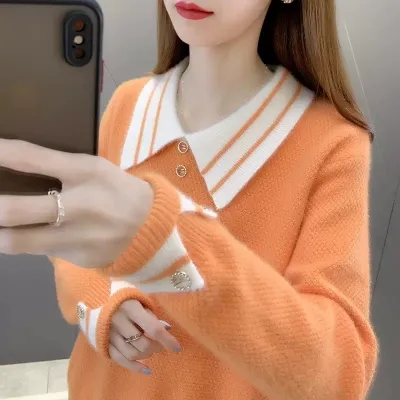 秋冬設計感小眾毛衣秋裝洋氣上衣女2023年秋季新款長袖打底針織衫
