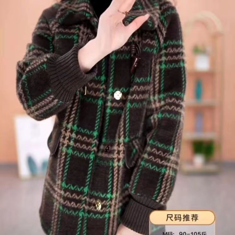 毛呢外套女短款2023秋冬新款加厚保暖時尚皮毛一體大衣直銷