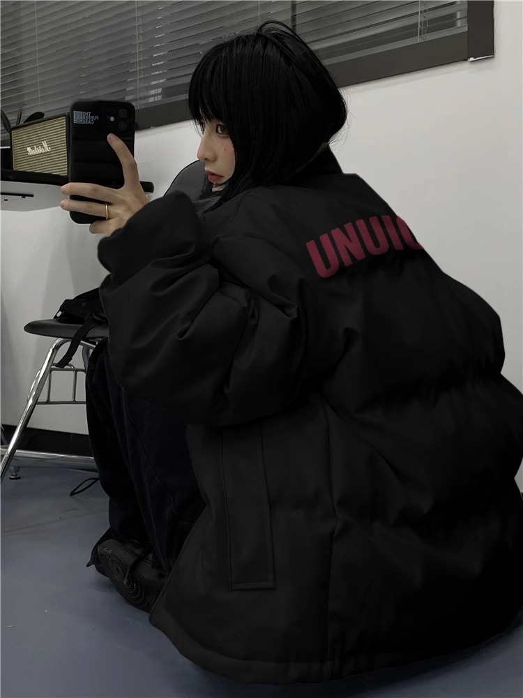 Hand-stuffed cotton padded jacket winter new loose thickened cotton coat printed coat for women