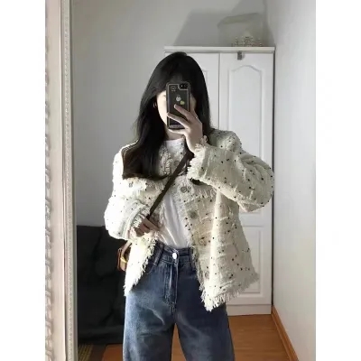 Colorful polka dot small fragrance jacket for women 2023 spring and autumn new loose fashion high-end short jacket top