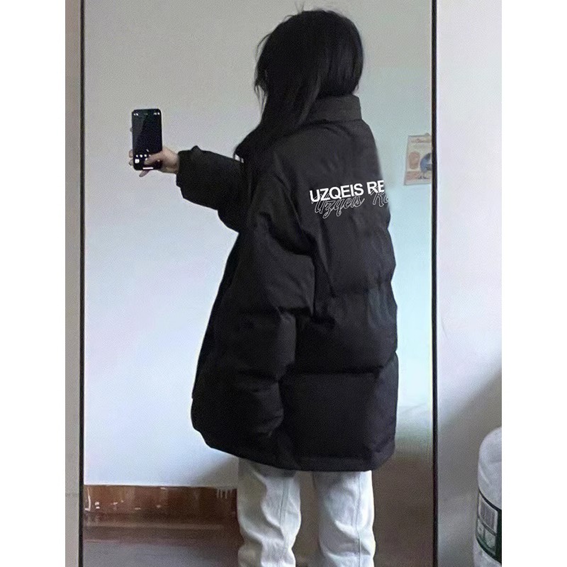Hand-stuffed cotton padded jacket winter new loose thickened cotton coat printed coat for women