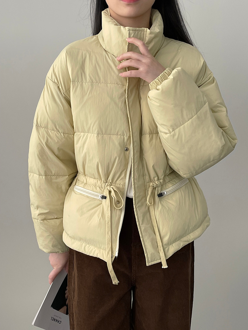 Actual shot~winter custard bag 90 white duck down short down jacket women's drawstring waist slimming coat