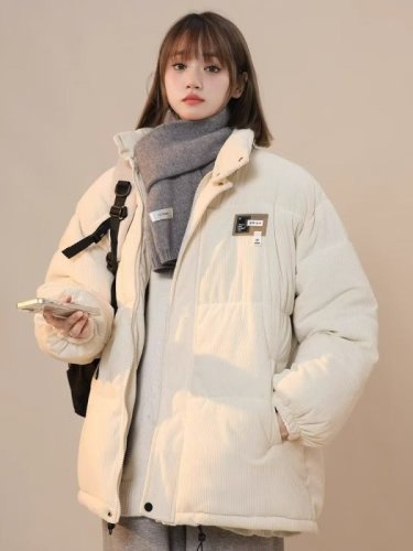 American retro corduroy cotton coat women's winter coat new Japanese style small loose cotton jacket trendy