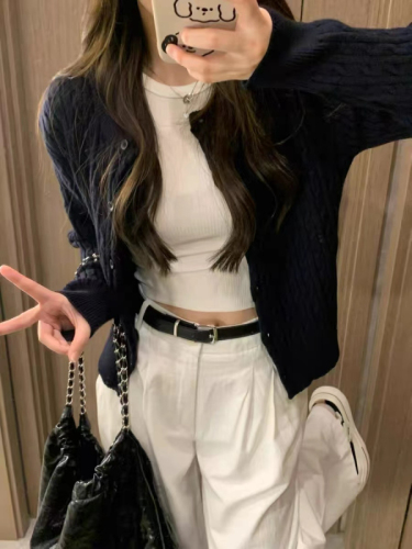 High-waisted loose wide-leg jeans niche slimming drape trousers straight-leg floor-length trousers