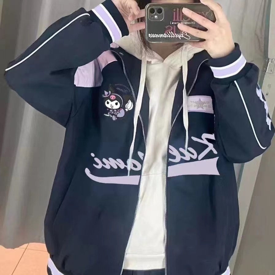 2023 Autumn and Winter New American Retro Culomi Embroidered Motorcycle Jacket Women's High Street Loose Slim Jacket