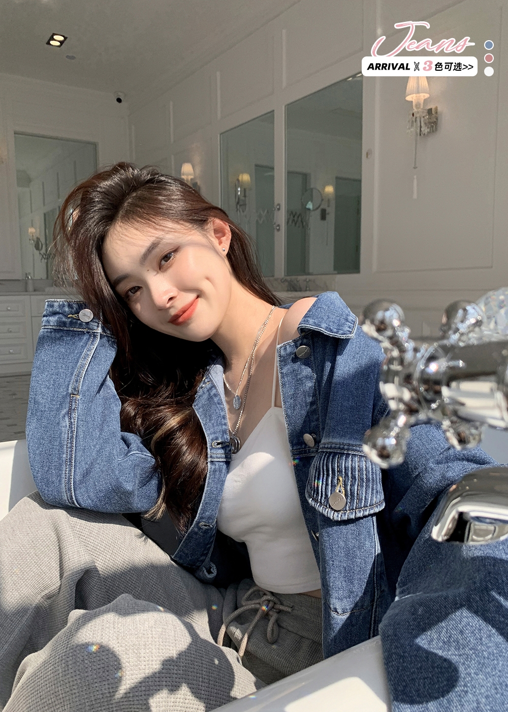烈兒Lierkiss鋼琴牛仔寬鬆顯瘦外套女春秋設計感休閒長袖上衣