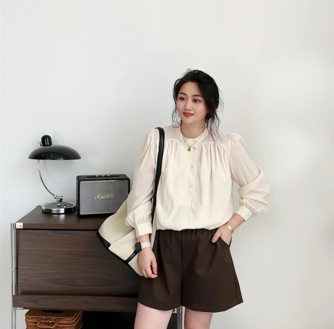 早秋天絲襯衫韓系簡約設計師款小眾不規則長袖上衣襯衫女休閒潮