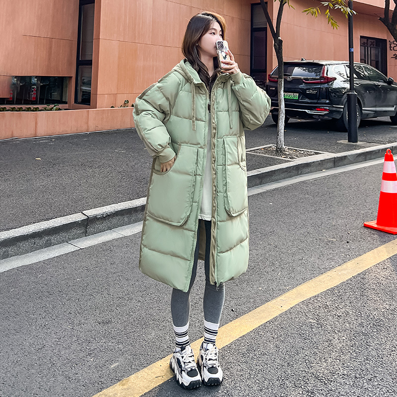 oversize bread coat, down cotton coat, women's winter coat, mid-length thick cotton coat, 2023 new trend
