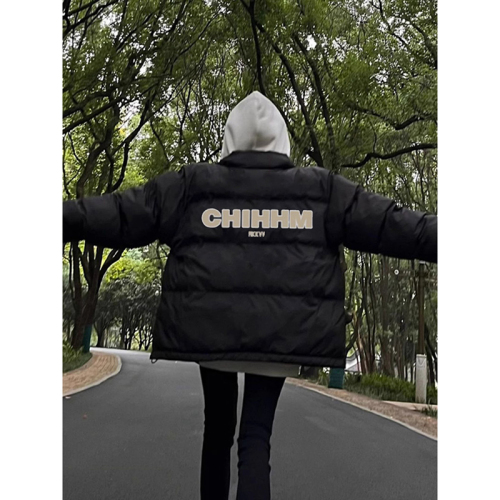The English has been changed M77# official picture autumn and winter new casual thickened cotton clothing Korean style loose printed jacket and bread suit