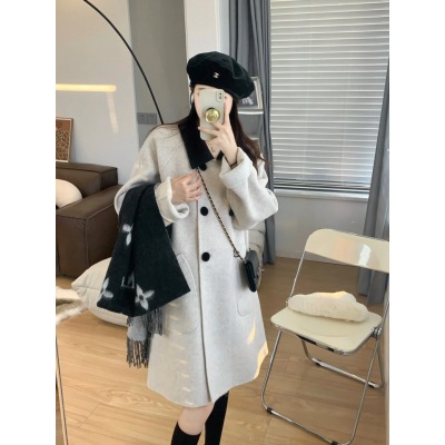呢子大衣女2023秋冬新款高級感小個子短款韓版寬鬆氣質毛呢外套女