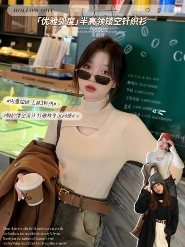 Winter Women's Thicker Knit Sweater, High-End  New Arrival, Warm Fleece Lining, Stylish Top for Layering