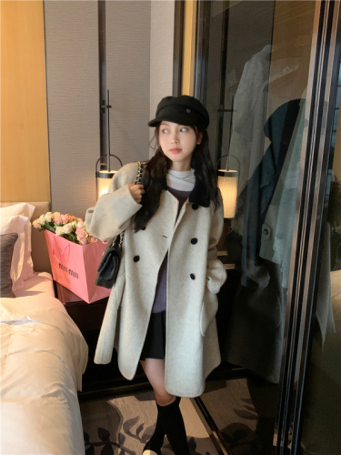 Long woolen windbreaker coat for women, high-end and temperament, small French style small fragrant woolen coat for winter