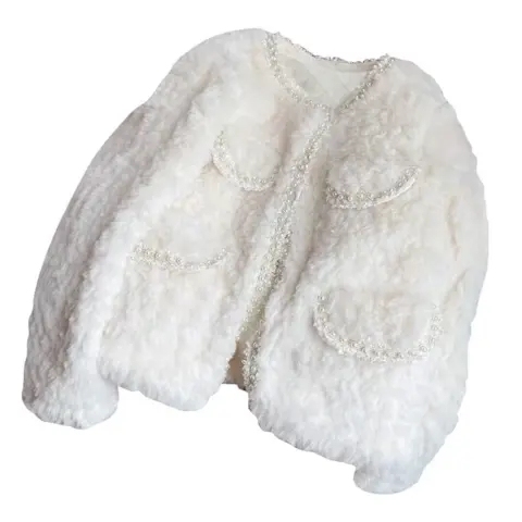 Xiaoxiangfeng sweet lamb wool coat, feminine short loose top, fur one-piece outer coat, winter cotton coat