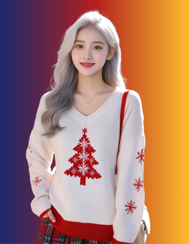 2024實拍~大碼女裝胖MM 春秋冬韓國東大門GLYP新年紅聖誕甜美毛衣