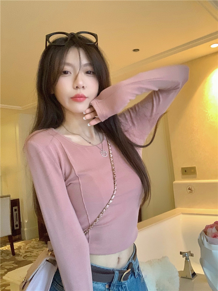 內搭T恤女秋季韓版修身打底衫長袖修身