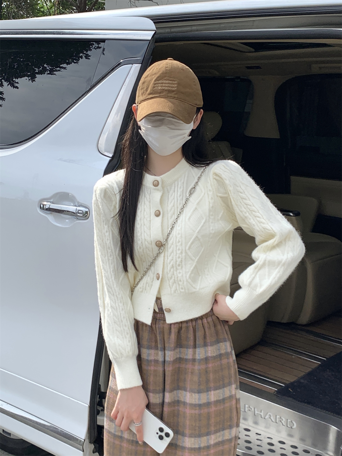 實拍 秋冬韓版寬鬆百搭麻花軟糯北極絨針織毛衣開衫外套女