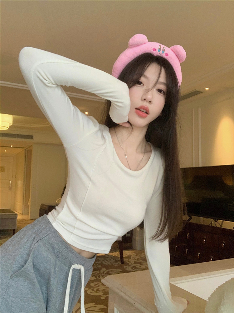 時尚超火秋季新款內搭長袖T恤女韓版修身顯瘦百搭氣質學生上衣潮