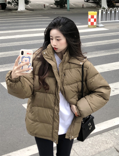 Real shot of women's short cotton-padded jacket  new cotton-padded jacket Korean version loose winter thick bread jacket