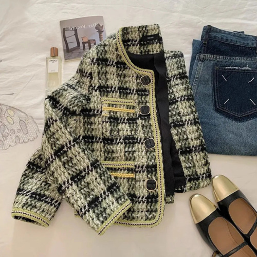 Quality Inspection Officer Picture Light Luxury Small Fragrance Jacket Women's Autumn and Winter French Style Socialite Tweed Short Chic Top