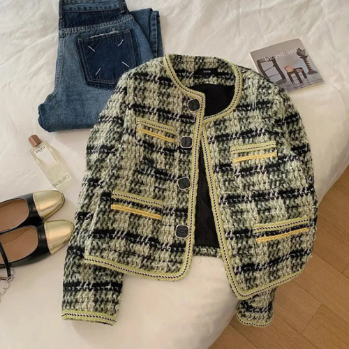 Quality Inspection Officer Picture Light Luxury Small Fragrance Jacket Women's Autumn and Winter French Style Socialite Tweed Short Chic Top