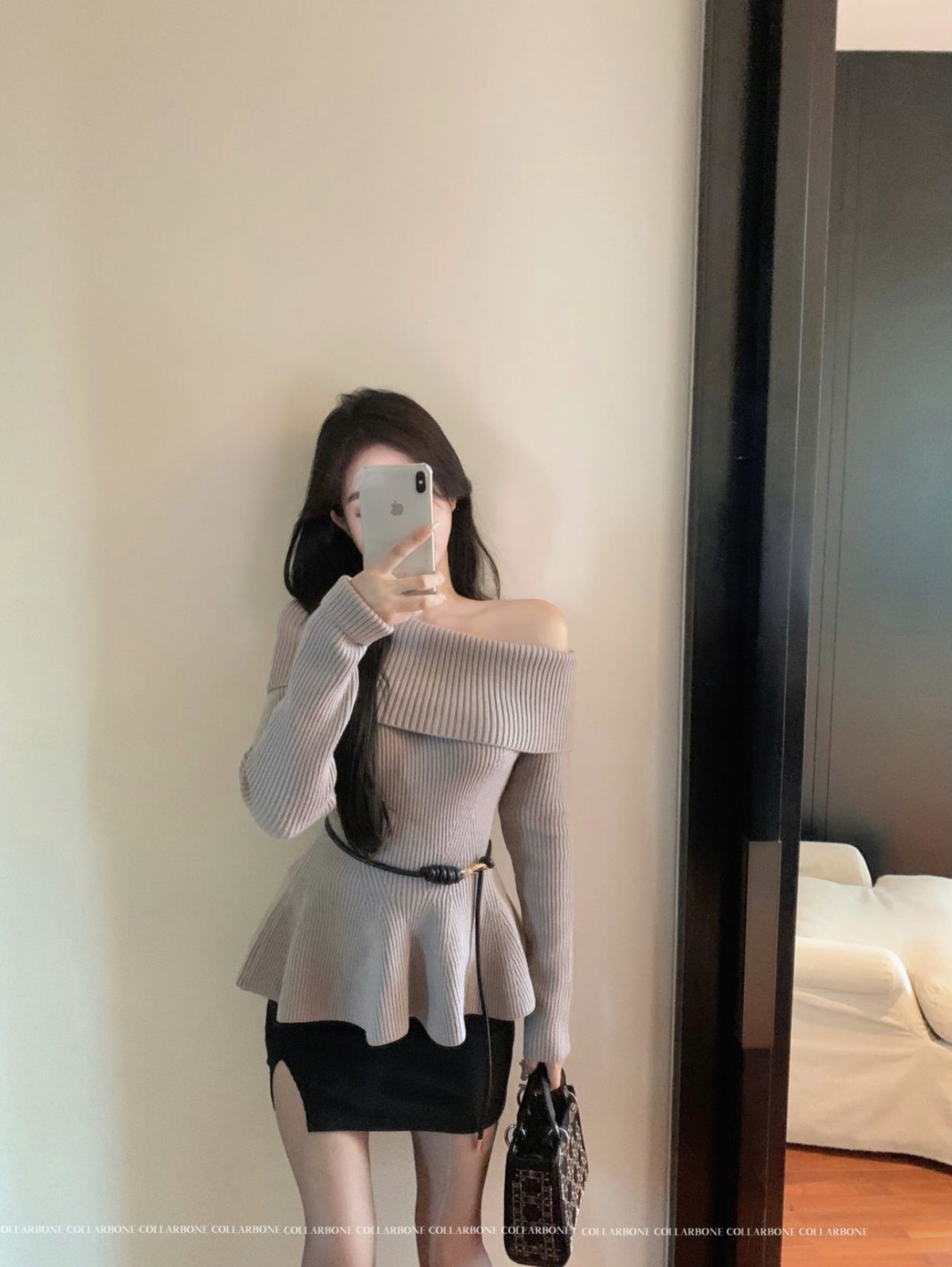 實拍厚實露哪邊都可以的毛衣軟糯收腰顯瘦坑條肌理感針織衫女