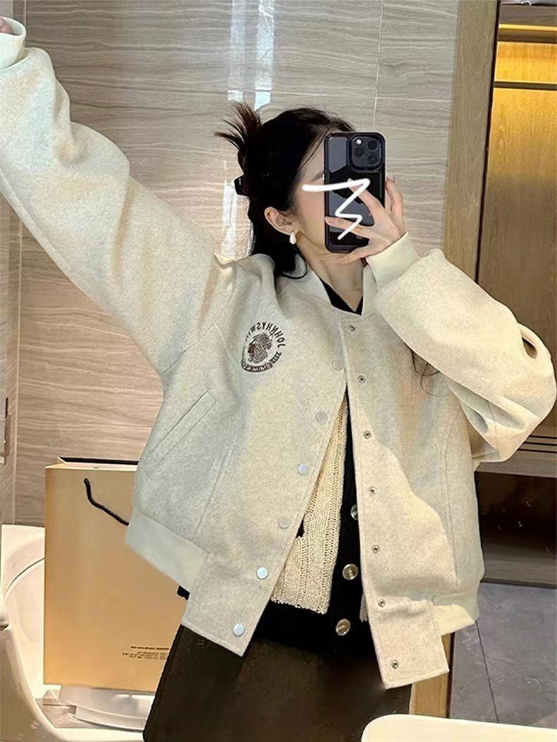Baseball uniform Ganeri official American retro baseball uniform jacket women's jacket top autumn and winter