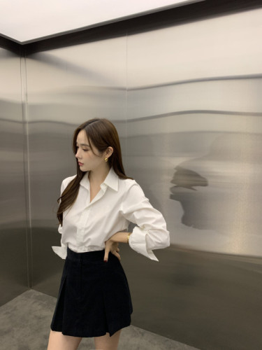 韩国chic秋冬新款法式复古设计感高腰显瘦百褶裙半身裙短裙