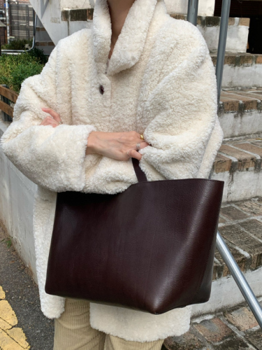 INS Korea Dongdaemun!  Autumn and winter warm fur one-piece lambswool coat mid-length coat