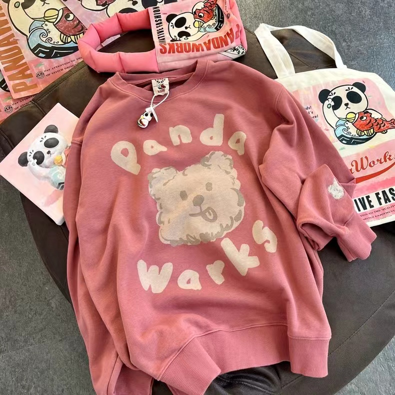 華棉複合薄款310克洋氣簡約pandawarks減齡衛衣