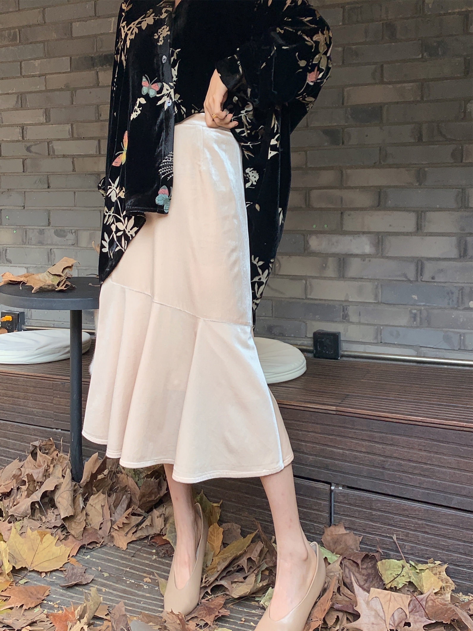 Daxi Homemade丨Mermaid Tears |Winter matching elegant and noble velvet skirt with its own retro filter