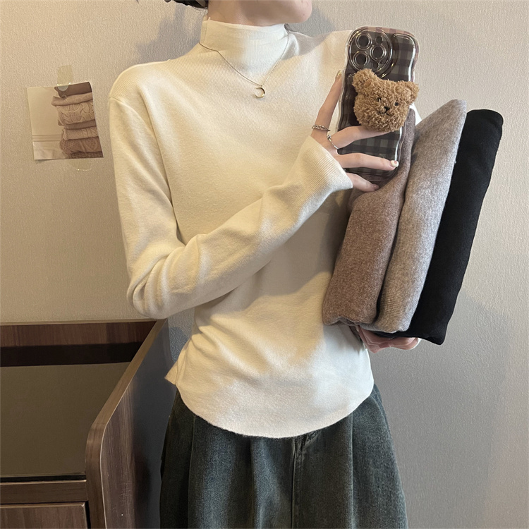 實拍冬季女裝歐洲站歐貨2023流行款內搭疊穿加厚上衣
