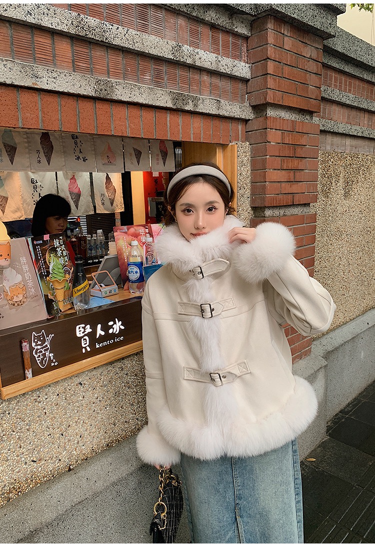 "The Return of a Thousand Gold" Haining Fox Fur Down Jacket 2023 Autumn and Winter New Small Short Jacket
