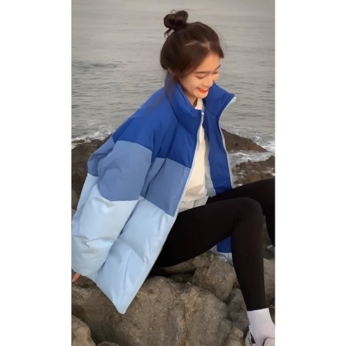 S～2XL Gentle Wind Salt Gradient Color Cotton Clothes Women's Loose Student Thickened Cotton Clothes Jacket Original