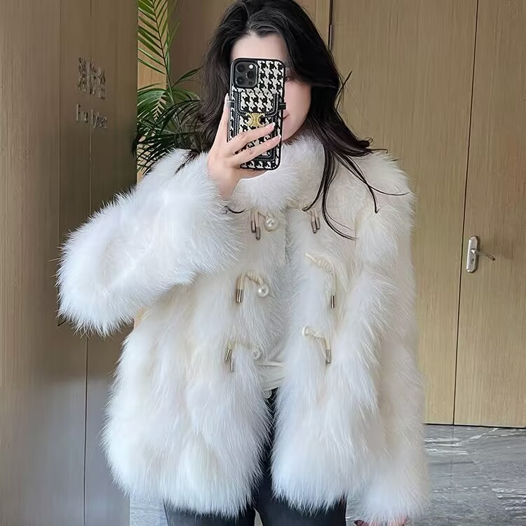Fur coat fur coat slimming coat 2023 autumn and winter thickened new style imitation fox fur young celebrity style