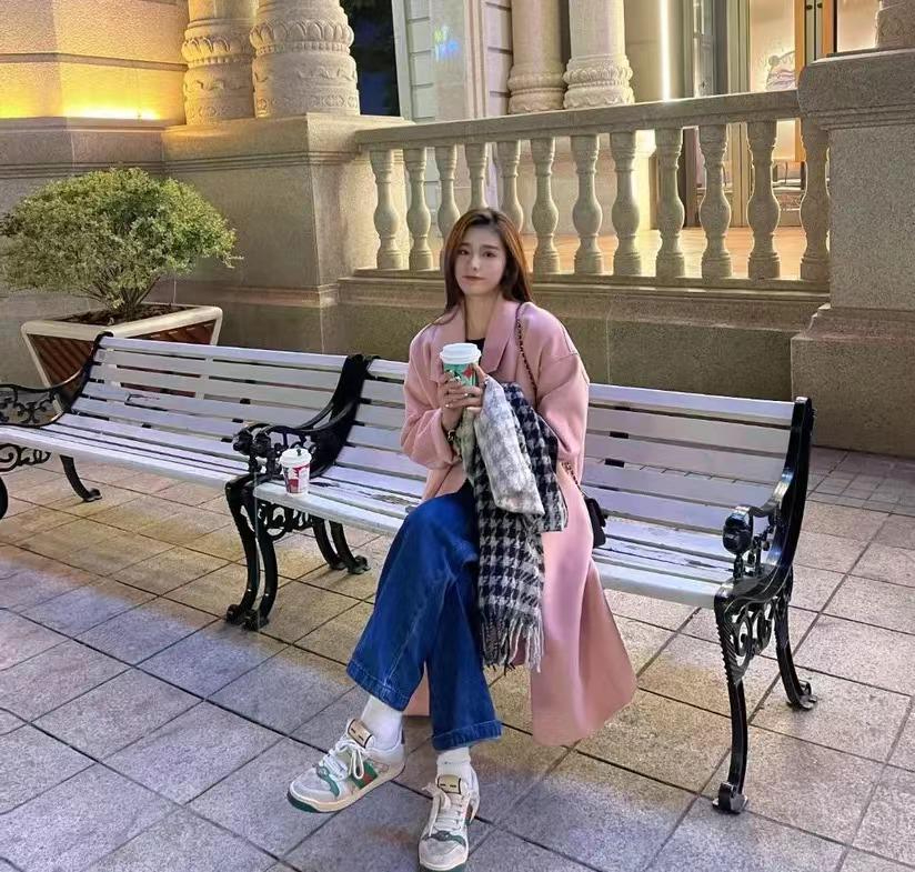 2023新款反季毛呢大衣女過膝中長款小個子簡約氣質輕奢風外套
