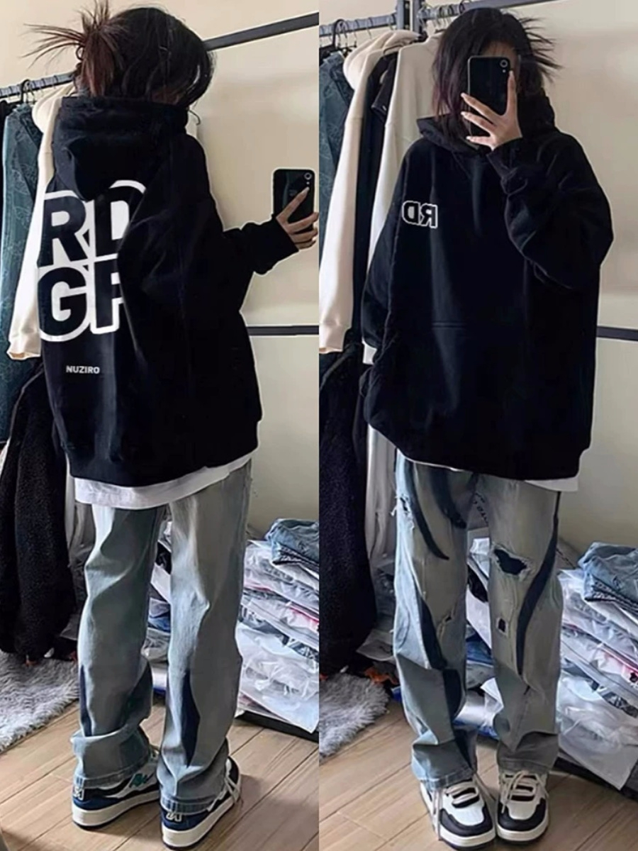250g plus fleece / hooded sweatshirt for women autumn and winter sweatshirt with fleece