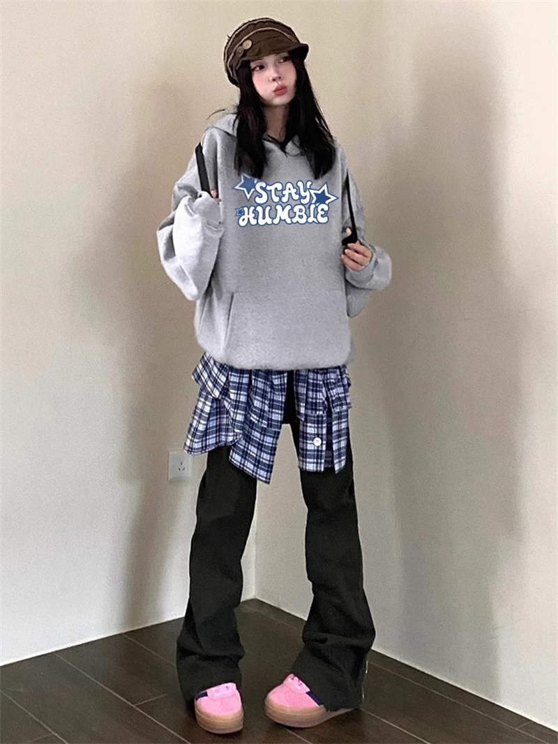 防棉華棉複合牛奶絲300克/銀狐絨400克連帽衛衣女