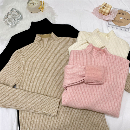 Real shot Autumn and winter~Korean style turtleneck soft and lazy style imitation mink velvet sweater warm top for women