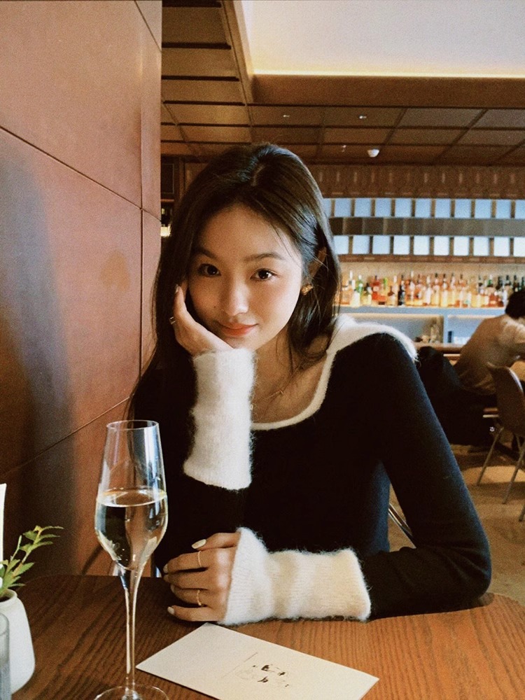 黑色方領短款內搭打底衫女春秋秋冬季翻領毛衣針織衫修身長袖上衣